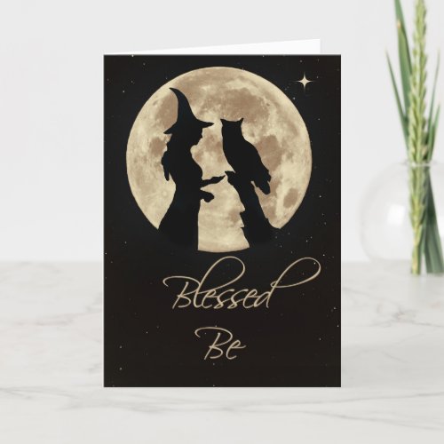 Witch and Owl Blessed Be Birthday Card