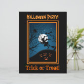 Witch And Spider On Web Halloween Custom Flyers (Standing Front)