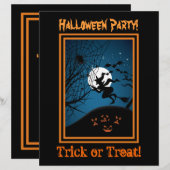 Witch And Spider On Web Halloween Custom Flyers (Front/Back)