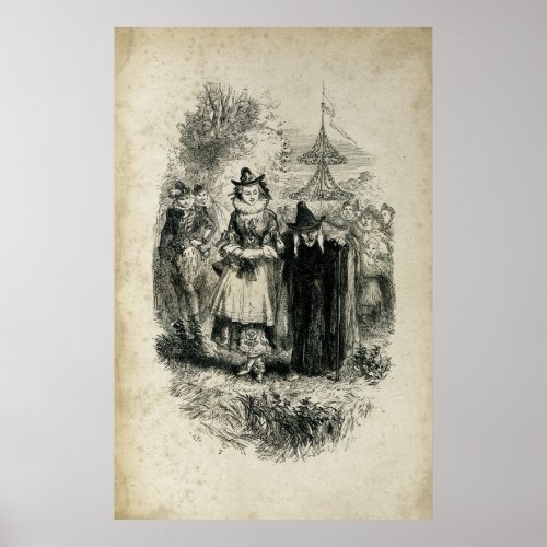 Witch Antique Halloween Witches Poster