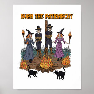 Witch Art Burn The Patriarchy Sticker Poster