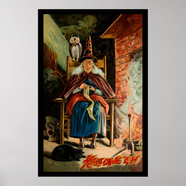 Witch at Fireplace Poster (Front)