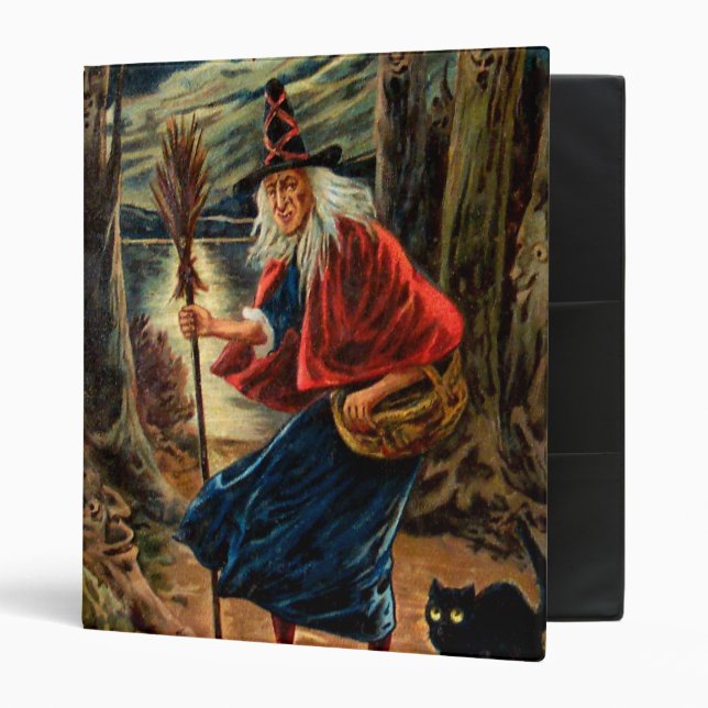Witch at Halloween Night 3 Ring Binder (Front/Inside)