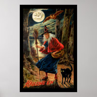 Witch at Halloween Night Print