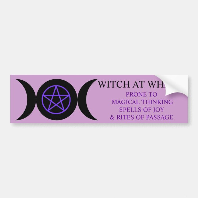 WITCH AT WHEEL BUMPER STICKER (Front)
