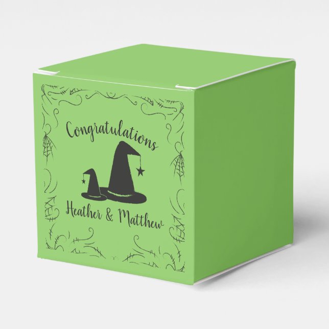 Witch Baby Shower Halloween Favor Boxes (Front Side)