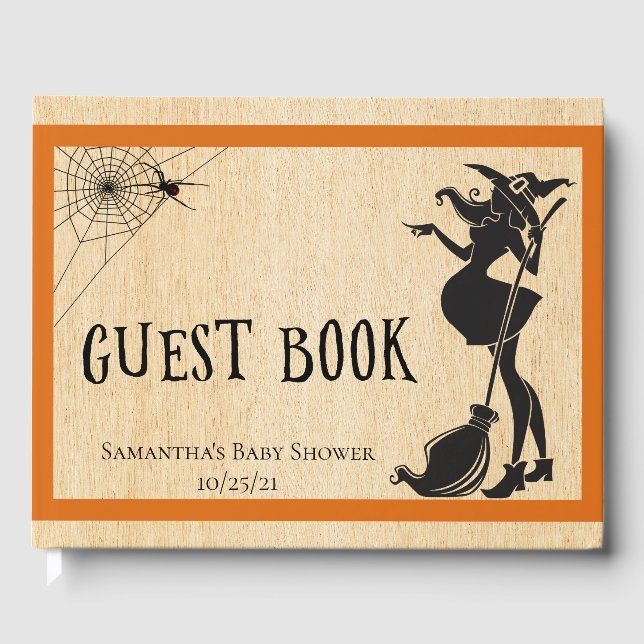 Witch Baby Shower Halloween Guest Book (Front)