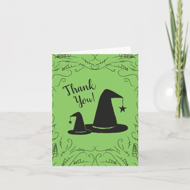 Witch Baby Shower Halloween Thank You Card Notes (Front)