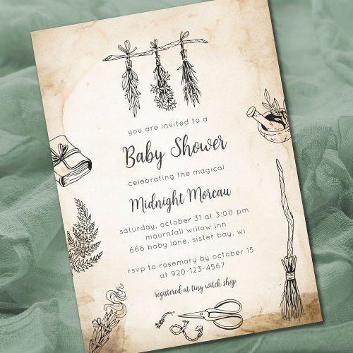 Witch Baby Shower Invitation