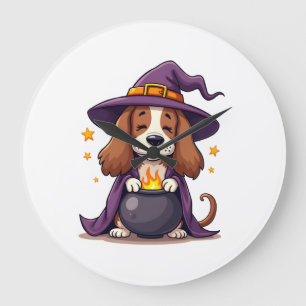 Witch Basset Brew Large Clock