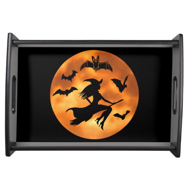 Witch, Bats and Moon  Serving Tray (Front)
