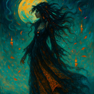 Witch Beneath the Moon – Gothic Decoupage Paper