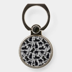 Witch black cat adult flip flops phone ring stand