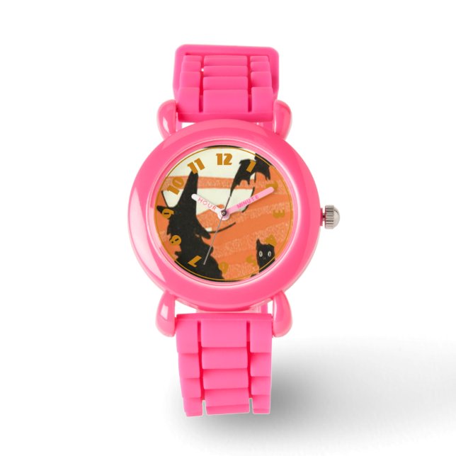 Witch Black Cat Bat Full Moon Watch (Front)