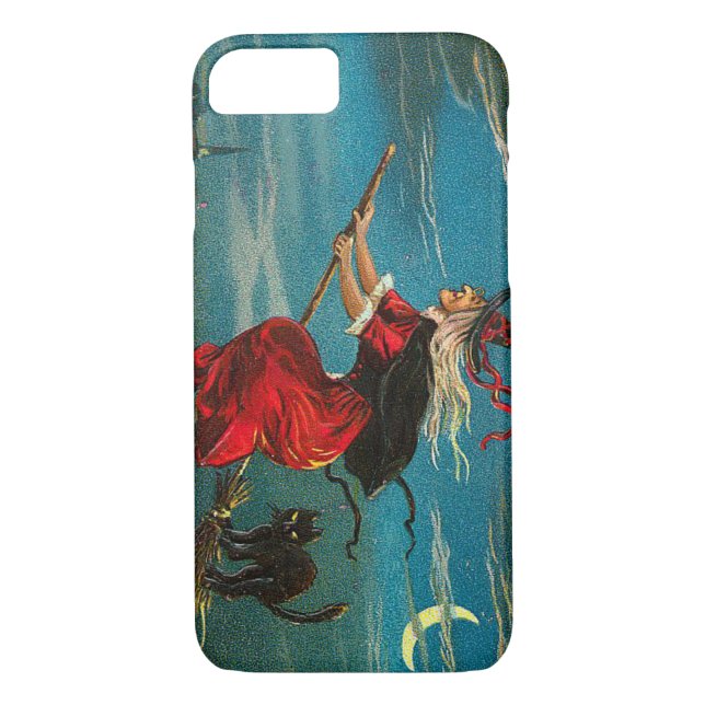 Witch Black Cat Crescent Moon Case-Mate iPhone Case (Back)