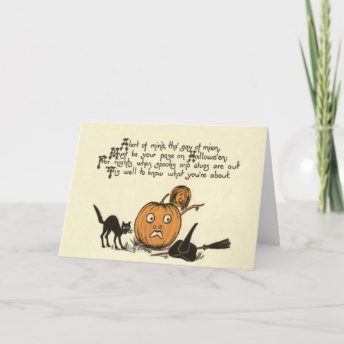 Witch Black Cat Jack O Lantern Poem Card