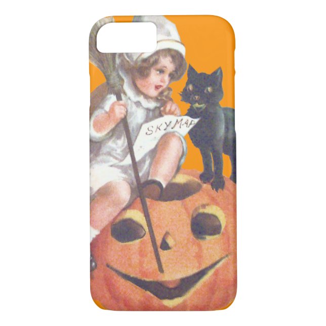 Witch Black Cat Jack O Lantern Pumpkin Case-Mate iPhone Case (Back)