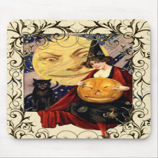 Witch & Black Cat Mousepad