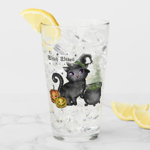 Witch Black Cat Witch Vibes Glass