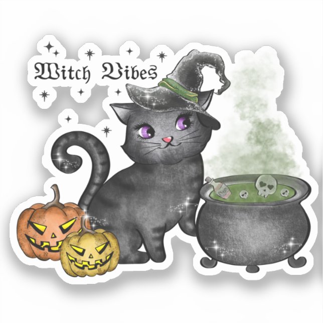 Witch Black Cat | Witch Vibes Sticker (Front)