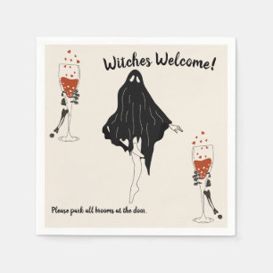 Witch Bloody Cocktail Hart Skeleton Hand Halloween Napkins