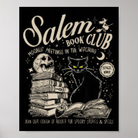 Witch Book Club Bookish Halloween Black Cat Spooky