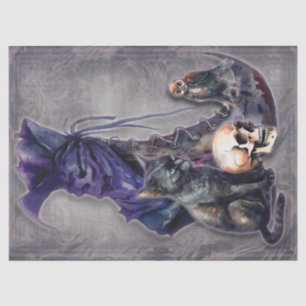 Witch Boot with owl and cat decoupage paper