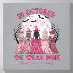 Witch Breast Cancer Awareness Canvas Photo Tile
