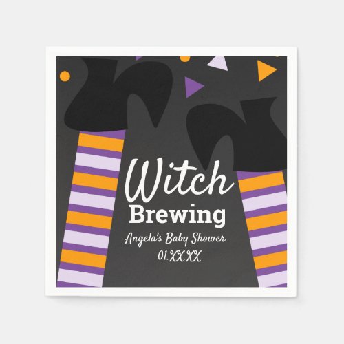 Witch Brewing Feet Halloween Baby Shower Costume Napkins