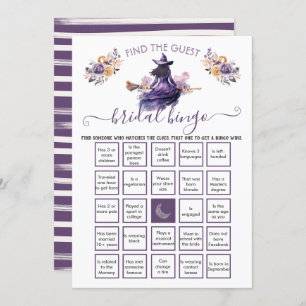 Witch Bridal Shower Find the Guest BINGO  Invitation