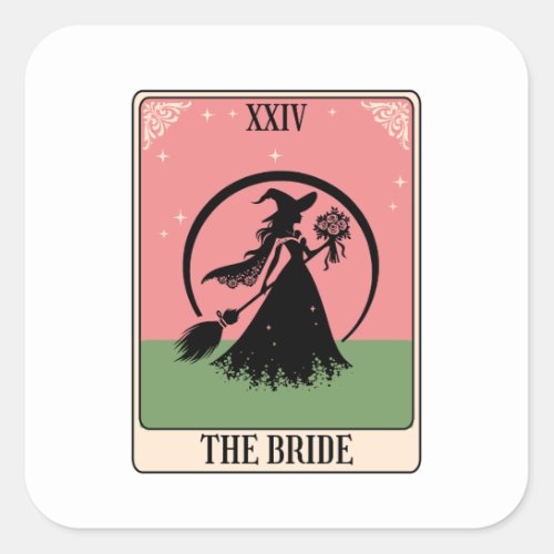 witch bride tarot mystical Bachelorette Party  Square Sticker