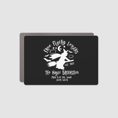 Witch Broom Broomstick Flying Lessons Halloween Car Magnet