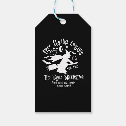 Witch Broom Broomstick Flying Lessons Halloween Gift Tags