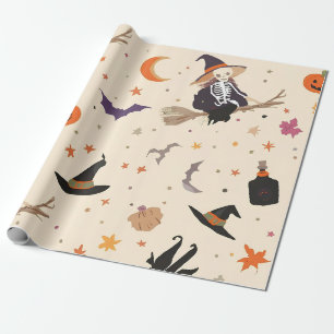 Witch & Broom Halloween Wrapping Paper