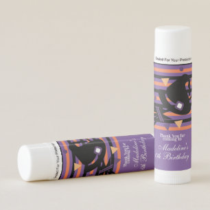 Witch Broom Spooky Halloween Party Name Lip Balm