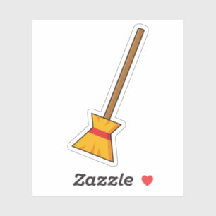 Witch Broom Sticker