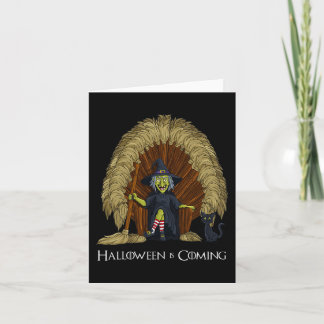 Witch Brooms Throne Fun Halloween Girls Kids Card