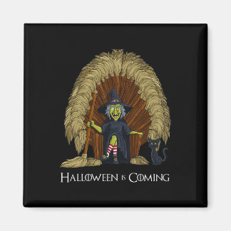 Witch Brooms Throne Fun Halloween Girls Kids Magnet