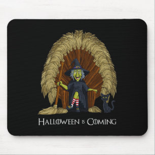 Witch Brooms Throne Fun Halloween Girls Kids Mouse Pad