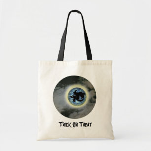 Witch Broomstick Full Moon Halloween Tote Bag