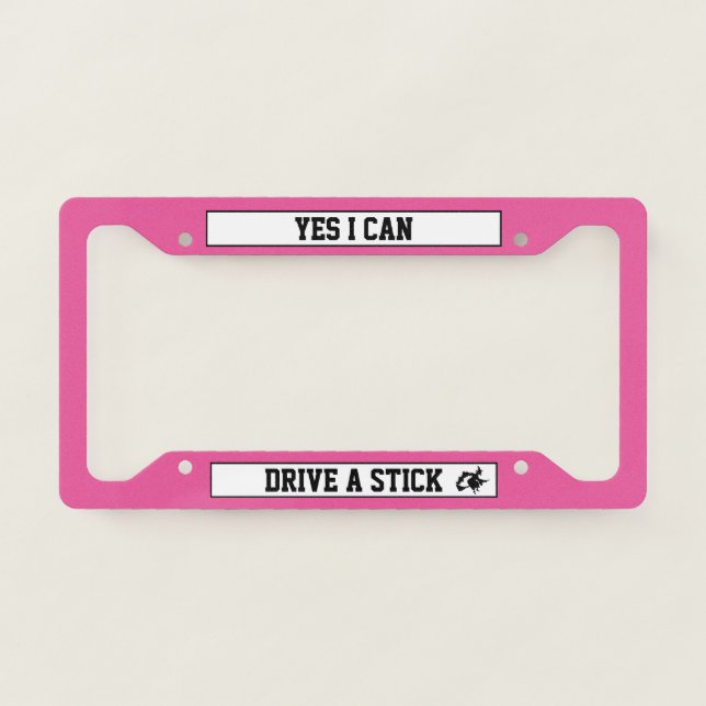 Witch Broomstick Your Text License Plate Frame (Front)