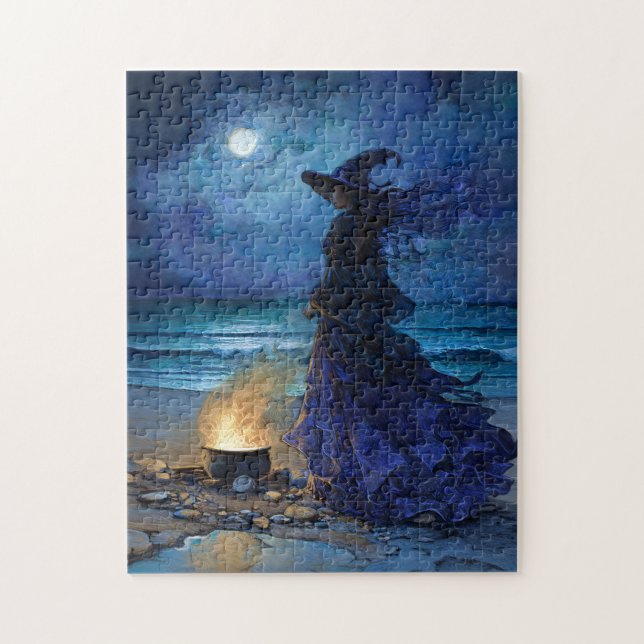 Witch by the Moonlit Sea Jigsaw Puzzle (Vertical)