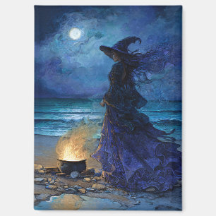 Witch by the Moonlit Sea Magnet