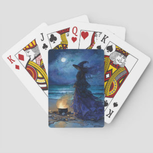 Witch by the Moonlit Sea Poker Cards
