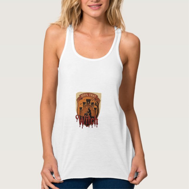 Witch Castle Cauldron Owl Bats_1 Tank Top (Front)