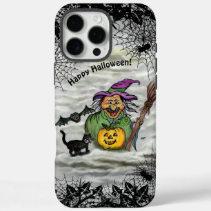 Witch , Cat , Bat and Pumpkin , Happy Halloween ! iPhone 16 Pro Max Case