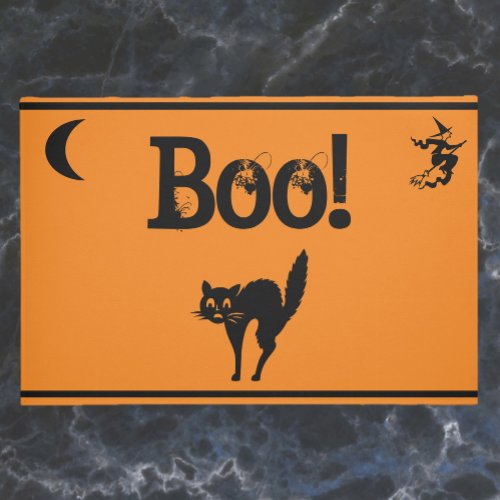 Witch  Cat Boo Halloween DoormatWelcome Mat