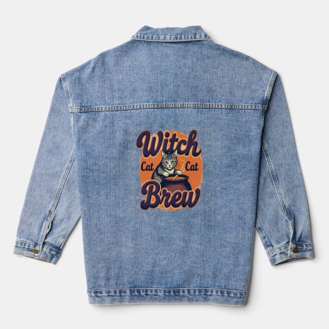Witch Cat Brew Denim Jacket (Back)