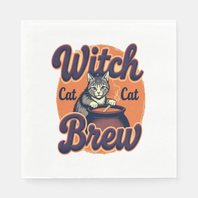 Witch Cat Brew Napkins (Front)