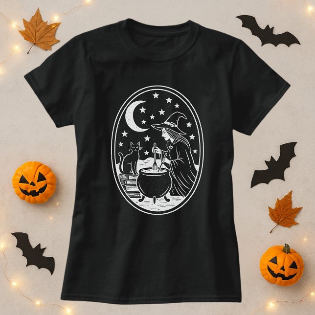 Witch Cat Cauldron Mystic T-Shirt (Creator Uploaded)